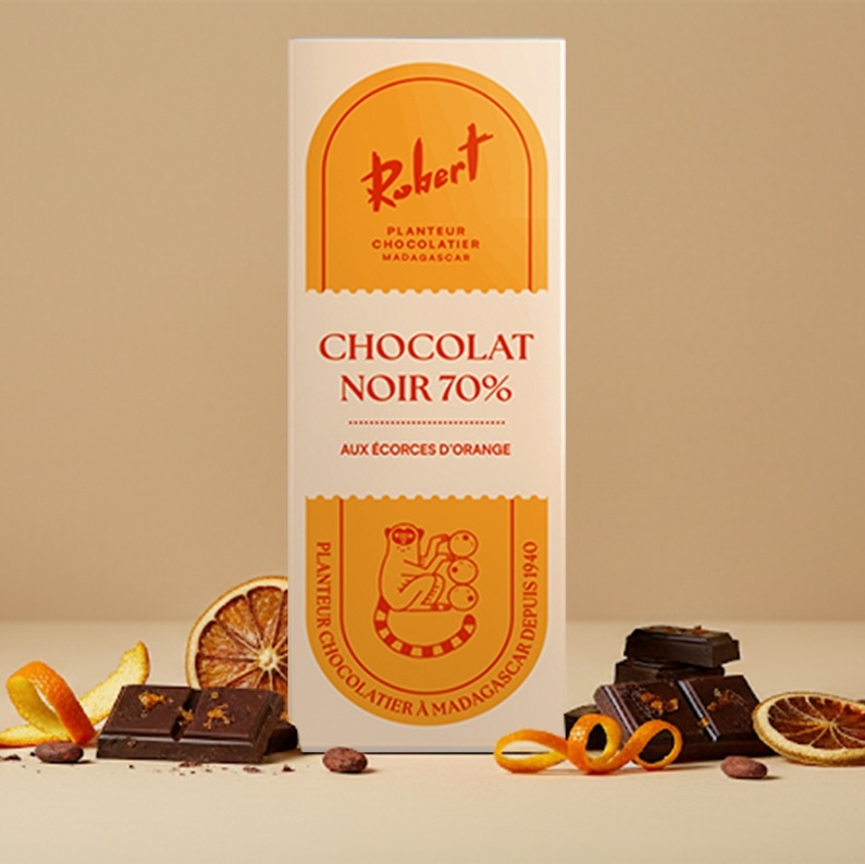 Mini Tablette Chocolat Noir à l'Ecorce d'Orange