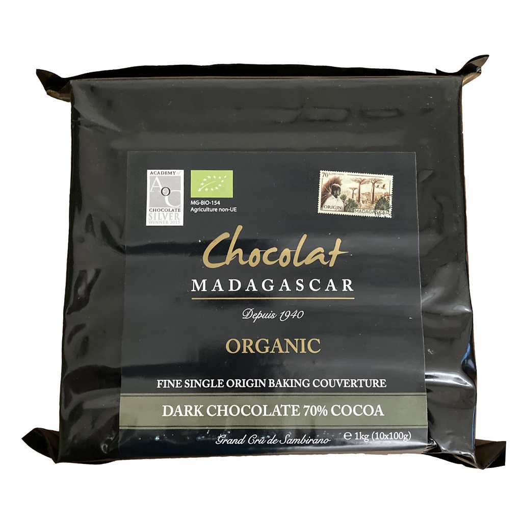 1kg de chocolat de couverture noir 70%, certifié BIO - Promo DDM courte