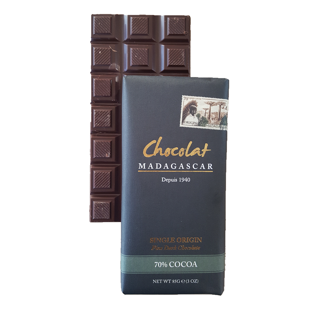 Tablette de chocolat noir 70% cacao - Médaillée de Bronze Academy of Chocolate