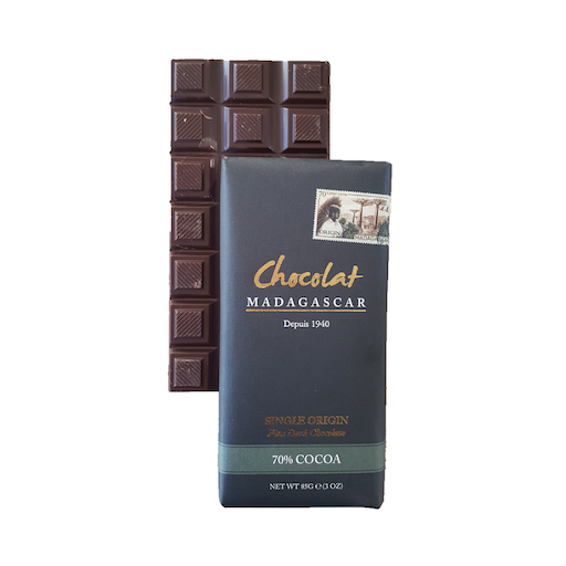 Tablette de chocolat noir 70% cacao - Médaillée de Bronze Academy of Chocolate