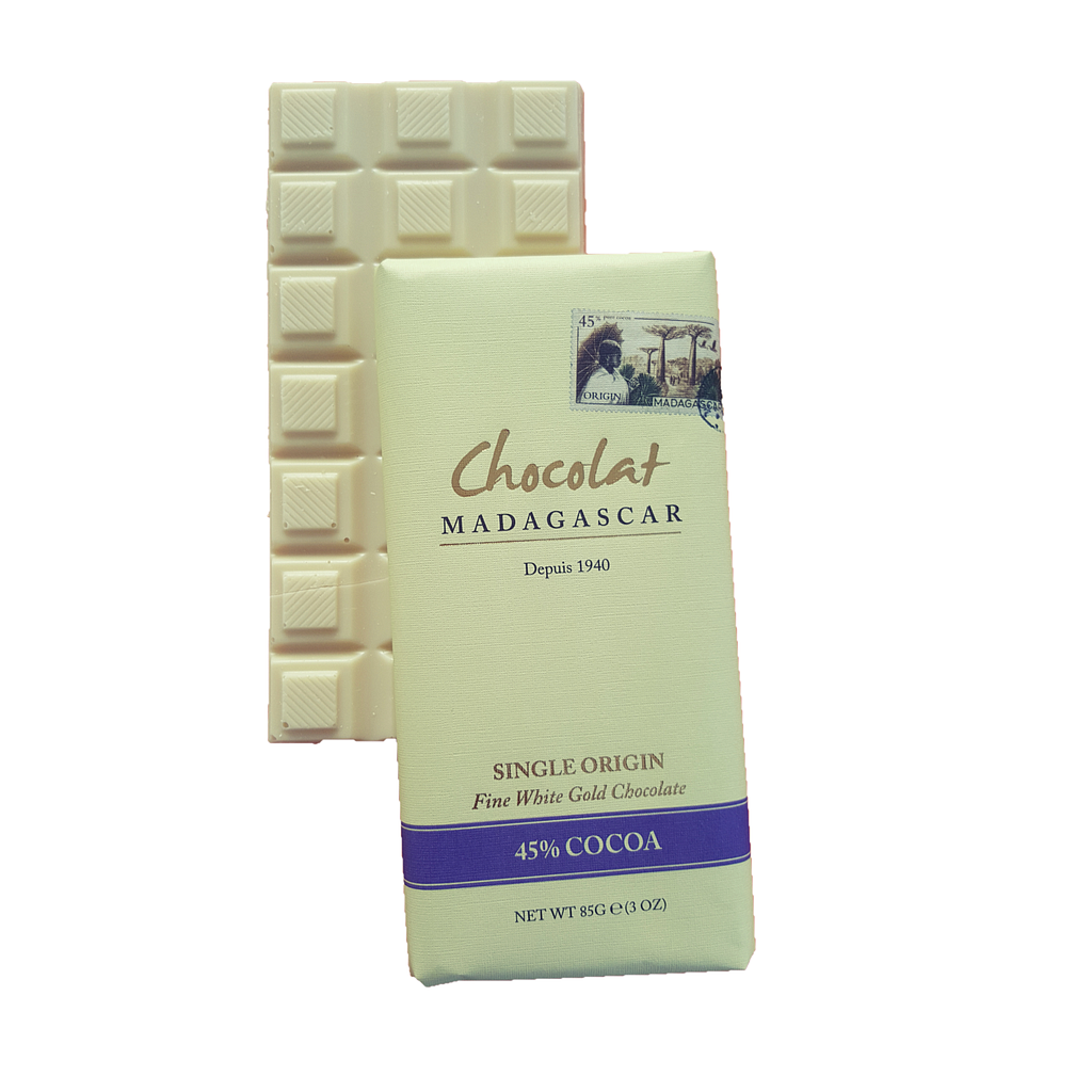 Tablette de chocolat blanc 45% Beurre de cacao - DDM courte