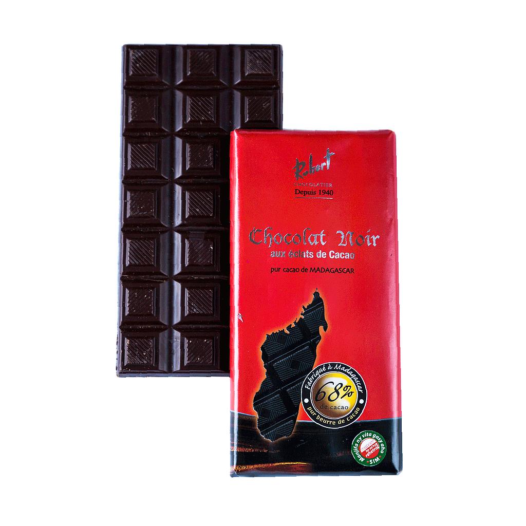 Tablette de chocolat noir 68% aux éclats de cacao - PROMO DLUO courte