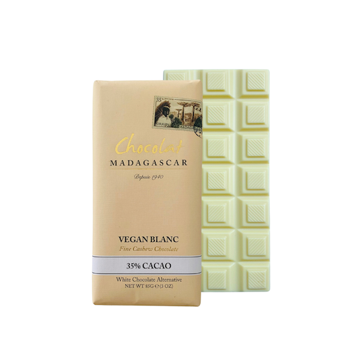 Tablette de chocolat blanc au lait végétal de noix de cajou 35% de cacao -