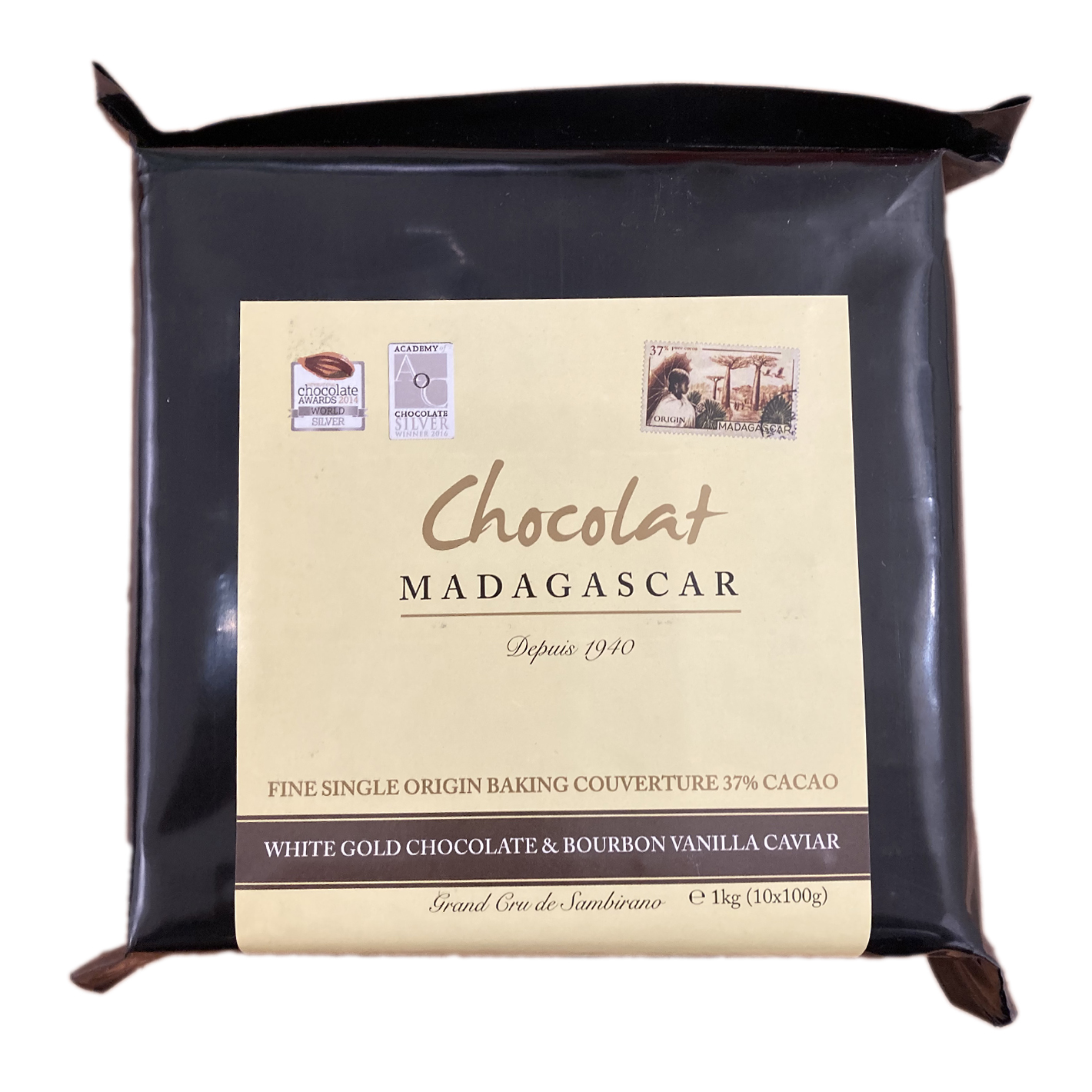 [CDC02] 1kg de chocolat de couverture blanc 37% au caviar de vanille