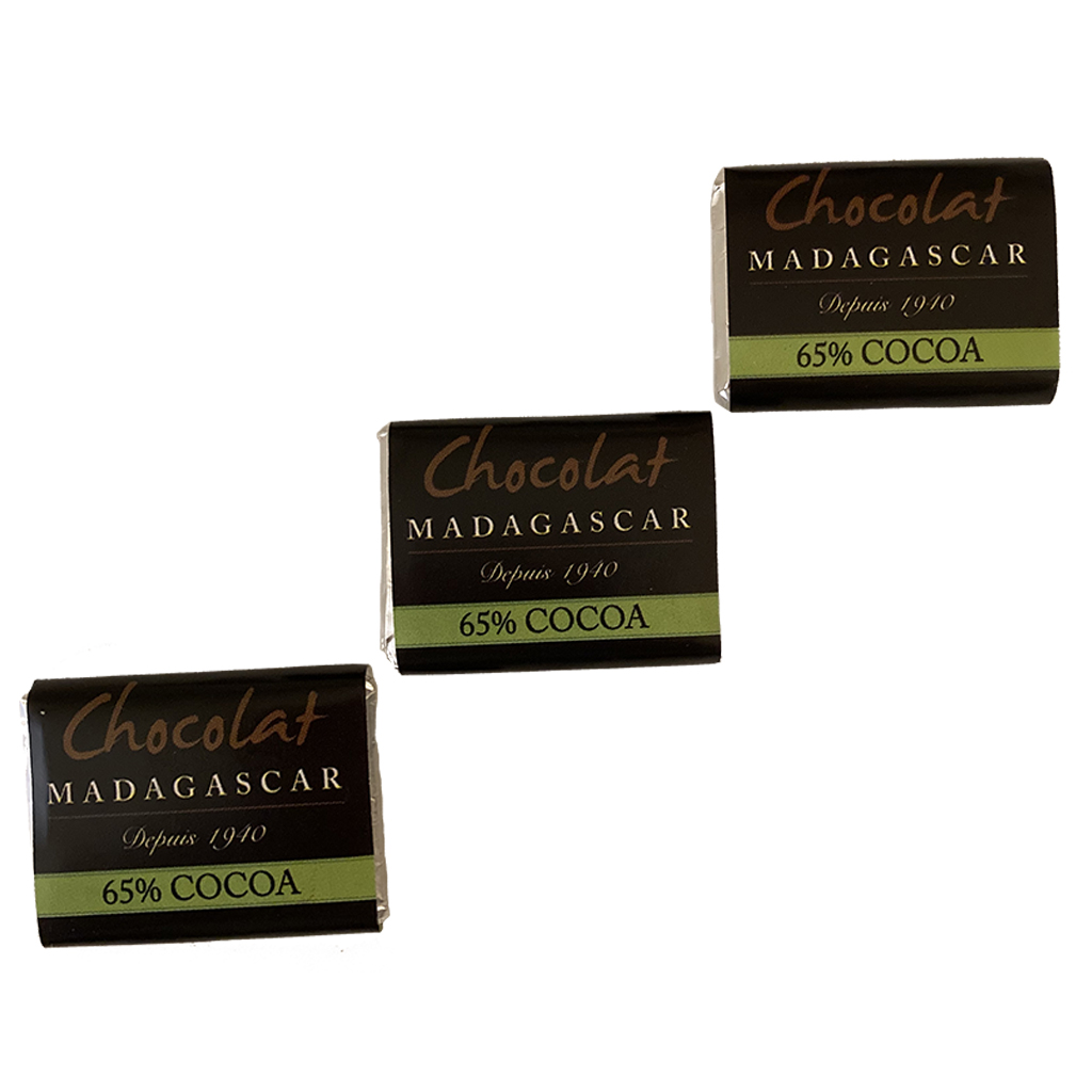 [NCM03] Paquet de 100 napolitains Chocolat Madagascar Noir 65% au combava