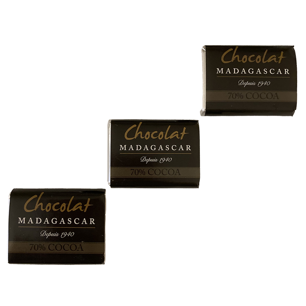 [NCM07] Paquet de 100 napolitains Chocolat Madagascar Noir 70% de cacao